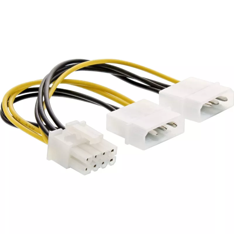 InLine maitinimo adapterio laidas, 2x 5,25 col. kištukas / 8 kontaktų PCI-Express kištukas, 0,15 m
