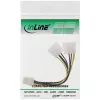 InLine maitinimo adapterio laidas, 2x 5,25 col. kištukas / 8 kontaktų PCI-Express kištukas, 0,15 m