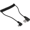 InLine USB DUAL+ KFZ įkrovimo rinkinys, maitinimo adapteris su 1 m spiraliniu kabeliu