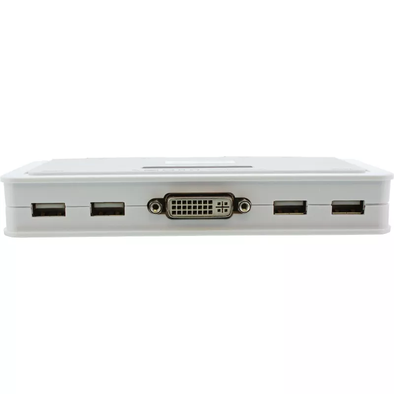InLine KVM jungiklis 4 prievadų DVI-D + USB + garso, įsk. 2 kabelių rinkinius