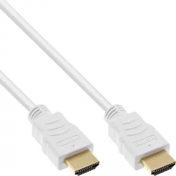 InLine High Speed HDMI kabelis su Ethernet, M/M, baltas, auksuoti kontaktai, 1,5 m