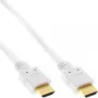 InLine High Speed HDMI laidas su Ethernet, M/M, baltas, auksiniai kontaktai, 1 m
