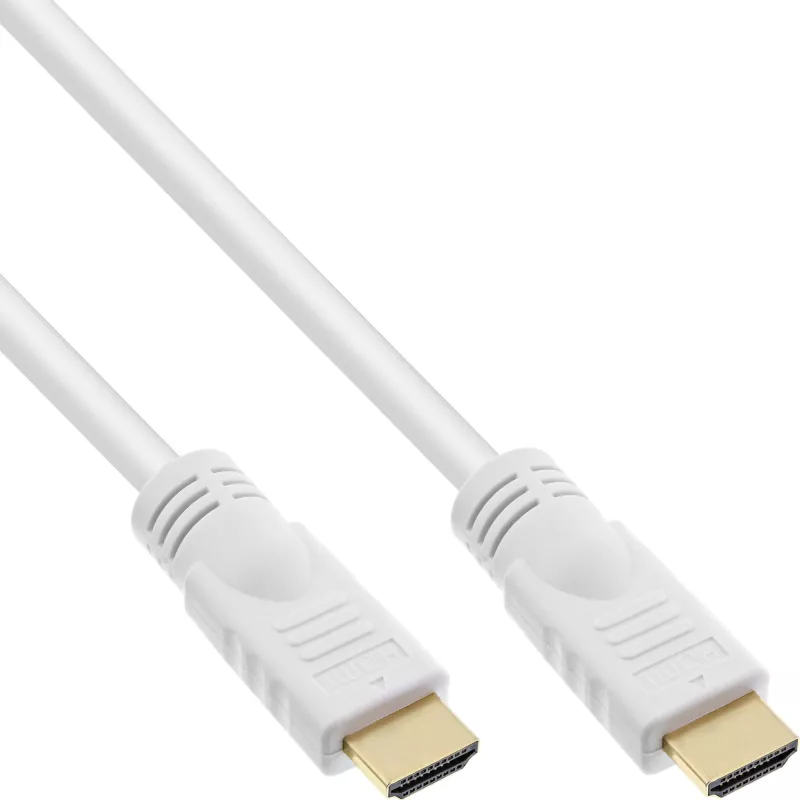 InLine High Speed HDMI laidas su Ethernet, M/M, baltas, paauksuoti kontaktai, 7,5 m