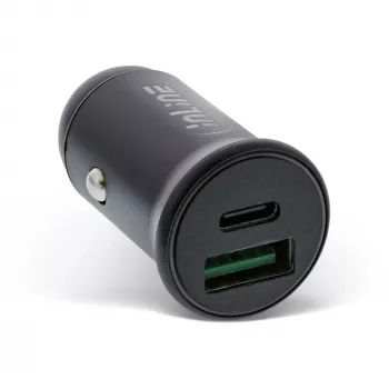 InLine USB automobilinis kroviklis maitinimo adapteris su galios tiekimu, USB-A + USB-C, juodas