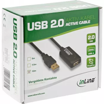 InLine USB 2.0 aktyvus signalo kartotuvo kabelis A tipo kištukas / A tipo lizdas, 25 m
