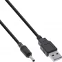 InLine USB nuolatinės srovės maitinimo adapterio kabelis, USB A kištukas į DC 3,5x1,35 mm lizdą, 2 m