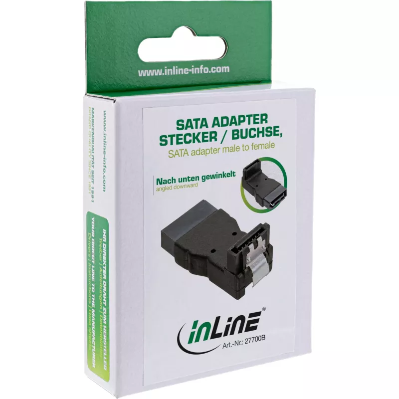 InLine SATA adapteris, vyriškas – moteriškas, kampuotas žemyn, 27700B