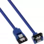 InLine SATA 6Gb/s apvalus laidas, mėlynas, 90° kampu su skląsčiais, 0,5m