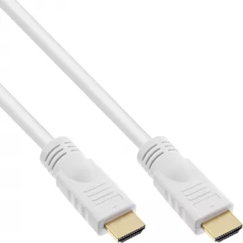 InLine High Speed HDMI kabelis su eternetu, M/M, baltas, auksiniai kontaktai, 5 m