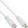 InLine High Speed HDMI kabelis su eternetu, M/M, baltas, auksiniai kontaktai, 5 m