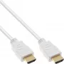 InLine High Speed HDMI laidas su Ethernet, M/M, baltas, auksuoti kontaktai, 3 m