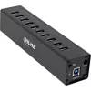 InLine USB 3.0 10 prievadų šakotuvas aliuminio korpuse su 4A maitinimo šaltiniu, juodas