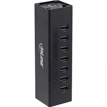 InLine USB 3.0 šakotuvas, 7 prievadų, aliuminio korpusas, su 2,5A maitinimo bloku