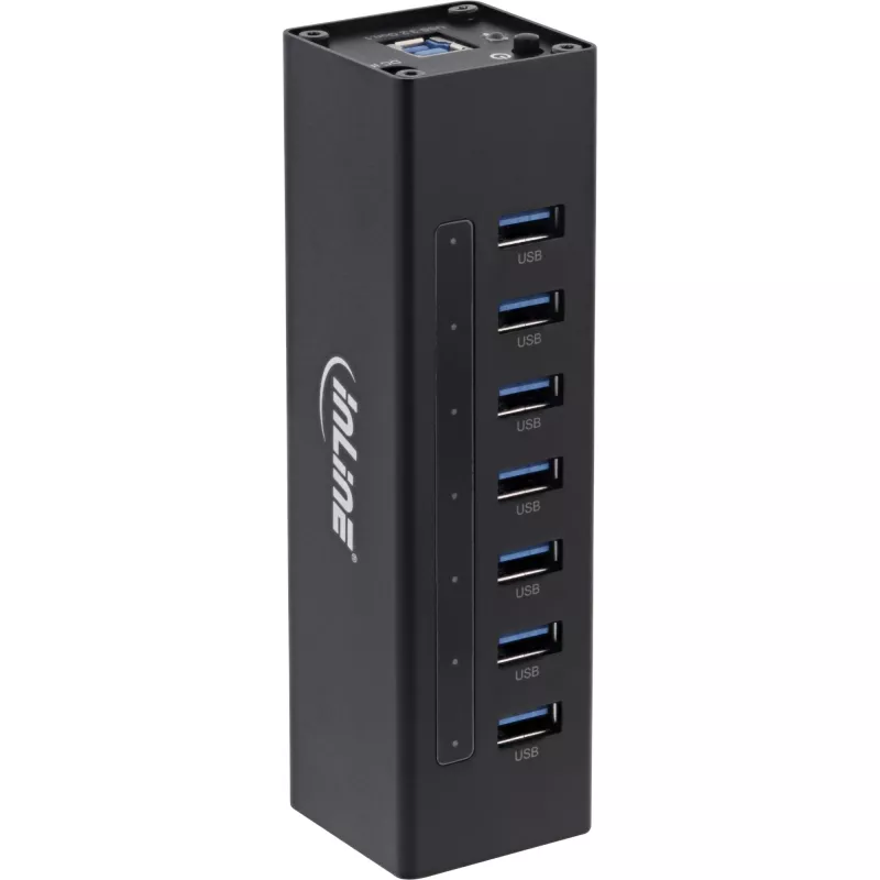 InLine USB 3.0 šakotuvas, 7 prievadų, aliuminio korpusas, su 2,5A maitinimo bloku