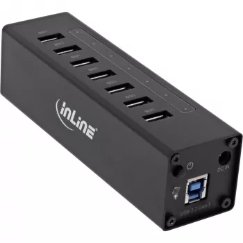 InLine USB 3.0 šakotuvas, 7 prievadų, aliuminio korpusas, su 2,5A maitinimo bloku