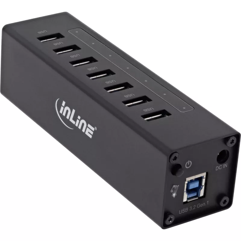 InLine USB 3.0 šakotuvas, 7 prievadų, aliuminio korpusas, su 2,5A maitinimo bloku