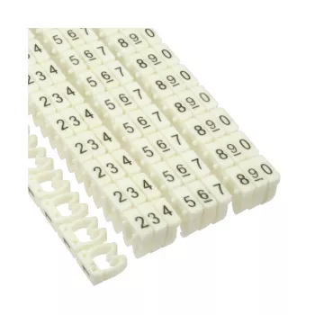 Kabelių žymėjimo žiedai InLine 4 mm, skaičiai 0–9, 100 vnt., balti