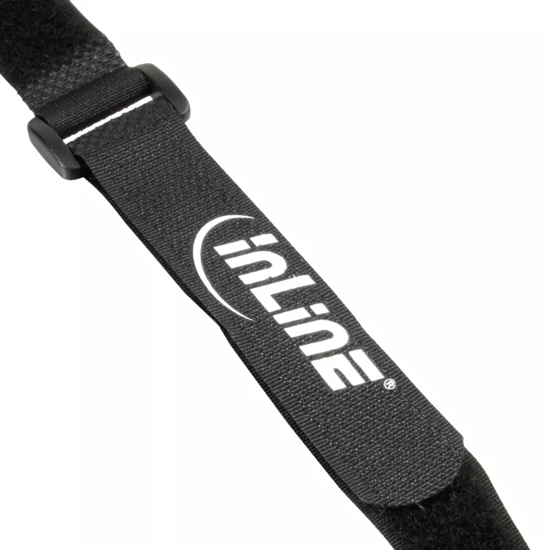 Kabelių surišimo juostelių su užkabinimu ir kilpute rinkinys InLine 500×20 mm, nailonas, 10 vnt., juoda