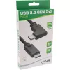 InLine USB 3.2 Gen.2 laidas, USB-C jungtis/jungtis kampinė, juoda, 1,5 m