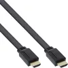 InLine HDMI plokščias laidas, didelės spartos laidas su Ethernet, auksuotas, juodas, 1,5 m