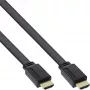 InLine HDMI plokščias laidas, didelės spartos laidas su Ethernet, auksuotas, juodas, 1,5 m