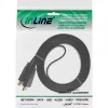 InLine HDMI plokščias laidas didelės spartos laidas su eternetu auksuotas juodas 7,5 m