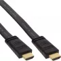 InLine HDMI plokščias kabelis, Didelės spartos kabelis su Ethernet, paauksuotas, juodas, 2 m