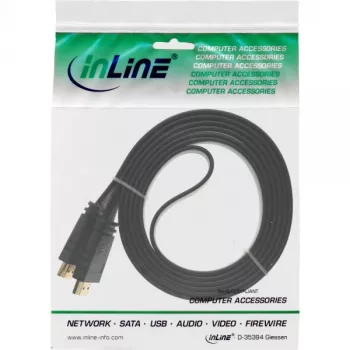 InLine HDMI plokščias kabelis, Didelės spartos kabelis su Ethernet, paauksuotas, juodas, 2 m