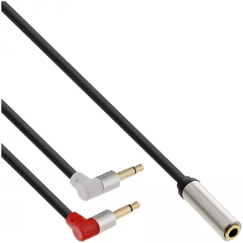 InLine plonas Audio lėktuvo sėdynės laidas 2x 3,5 mm kištukas į 1x lizdą, 1 m