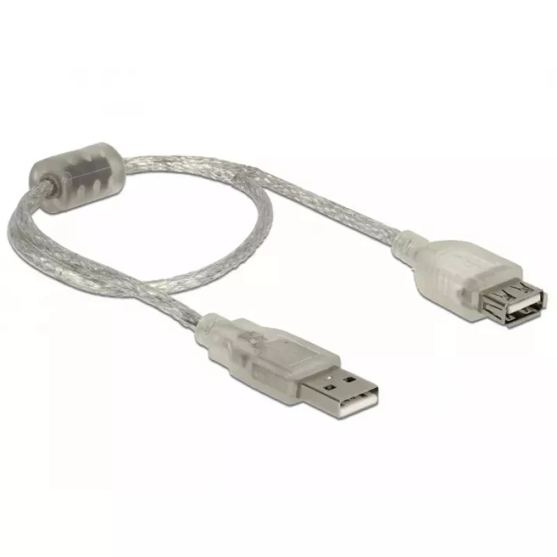 USB laidas DeLOCK 82244 USB 2.0 0,3 m permatomas