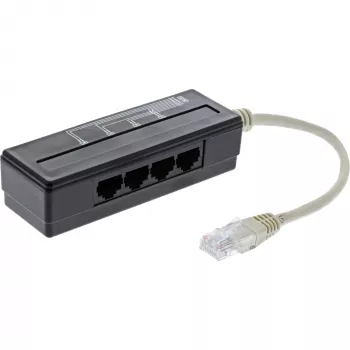 “InLine” 4 krypčių telefono prievado skirstytuvas, RJ45 kištukas į 4x RJ45 lizdus, 0,15 m