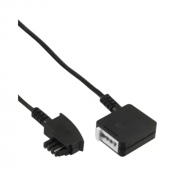 Telefoninis ilginamasis laidas InLine TAE-F 15 m, juodas