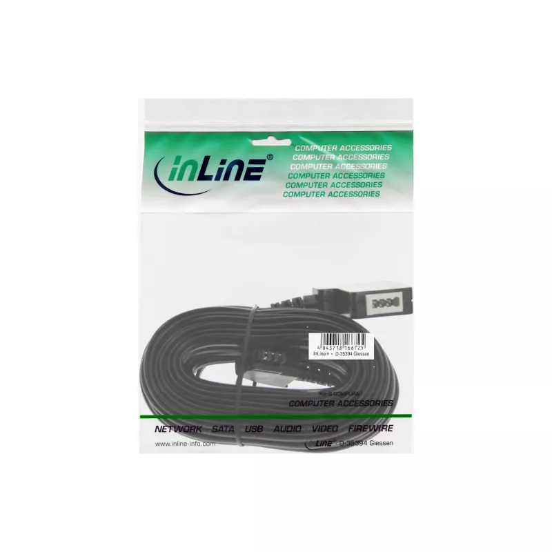 Telefoninis ilginamasis laidas InLine TAE-F 15 m, juodas