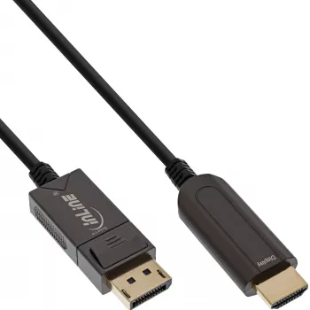 InLine DisplayPort į HDMI AOC keitiklio kabelis, 4K/60Hz, juodas, 25m