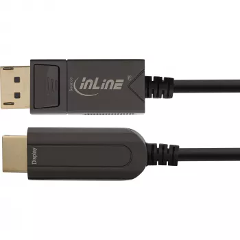 InLine DisplayPort į HDMI AOC keitiklio kabelis, 4K/60Hz, juodas, 25m