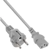 InLine maitinimo laidas, CEE 7/7 tiesus / 3 kontaktų IEC C13 kištukas, pilkas, 3 m