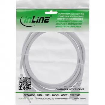 InLine maitinimo laidas, CEE 7/7 tiesus / 3 kontaktų IEC C13 kištukas, pilkas, 3 m