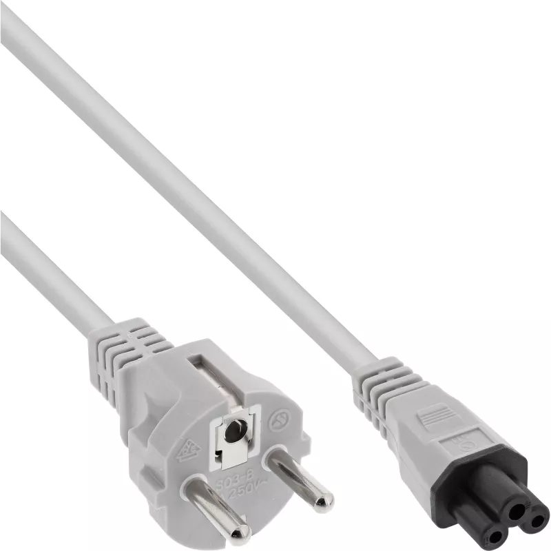 AC maitinimo laidas nešiojamam kompiuteriui InLine CEE7/7 į C5 jungtį, pilkas, 0,5 m