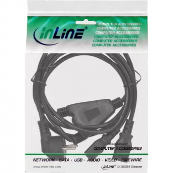 InLine Y maitinimo laidas 1x CEE 7/7 kampuotas / 2x 3 kontaktų IEC C13 kištukas, 3m
