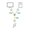 InLine Y maitinimo laidas 1x CEE 7/7 kampuotas / 2x 3 kontaktų IEC C13 kištukas, 3m