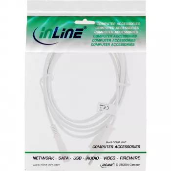 InLine maitinimo kabelis, Euro kištukas / Euro8 kištukas, baltas, 1,0 m