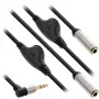 InLine plonas Audio Y laidas 3,5 mm kištukas / 2x lizdas, su garsumo valdymu 0,25 m