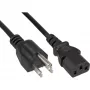InLine maitinimo laidas JAV kištukas / 3 kontaktų IEC C13 kištukas, 18 AWG, 5 m