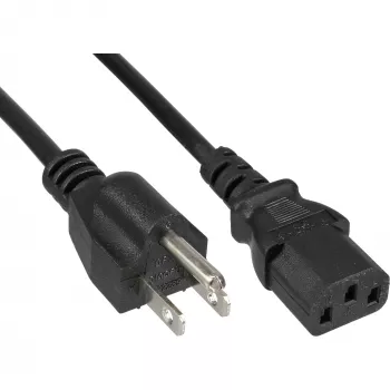 InLine maitinimo laidas USA kištukas / 3 kontaktų IEC C13 kištukas, 18 AWG, 1 m