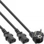 InLine Y maitinimo laidas 1x CEE 7/7 kampuotas / 2x 3 kontaktų IEC C13 kištukas, 5 m