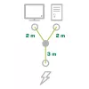 InLine Y maitinimo laidas 1x CEE 7/7 kampuotas / 2x 3 kontaktų IEC C13 kištukas, 5 m