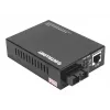 Intellinet Gigabit PoE+ media keitiklis, 1000Base-T RJ45 prievadas prie 1000Base-LX (SC) vienmodės skaidulos, 20 km, PoE+ injektorius