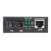 Intellinet Gigabit PoE+ media keitiklis, 1000Base-T RJ45 prievadas prie 1000Base-LX (SC) vienmodės skaidulos, 20 km, PoE+ injektorius