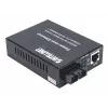 Intellinet Gigabit PoE+ media keitiklis, 1000Base-T RJ45 prievadas prie 1000Base-LX (SC) vienmodės skaidulos, 20 km, PoE+ injektorius
