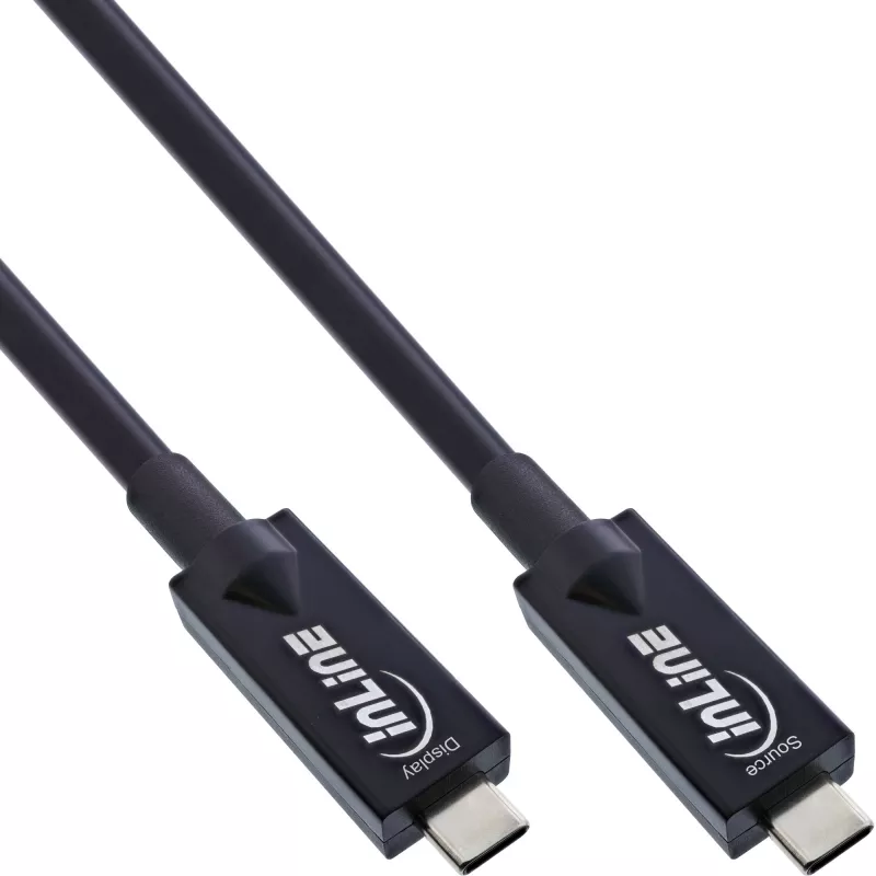 InLine USB 3.2 Gen.2 AOC kabelis, USB-C kištukas/kištukas, juodas, 3m